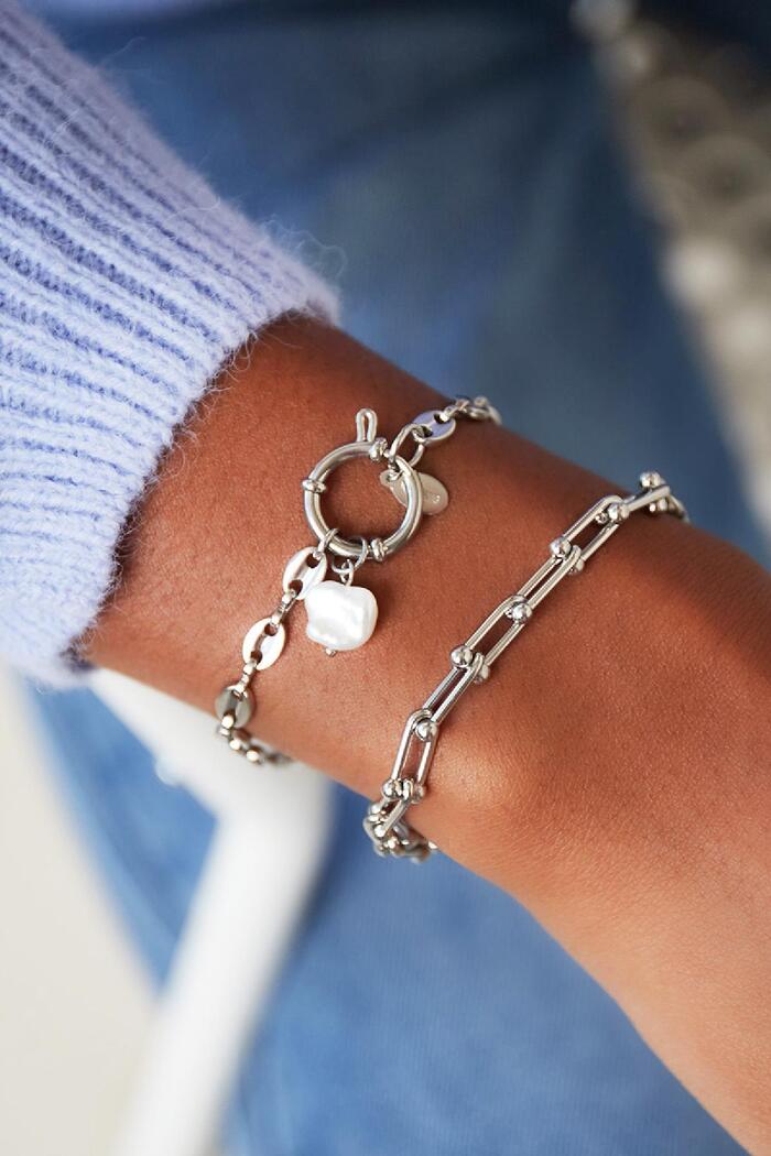 Bracelet linked chain Silver Stainless Steel Picture2